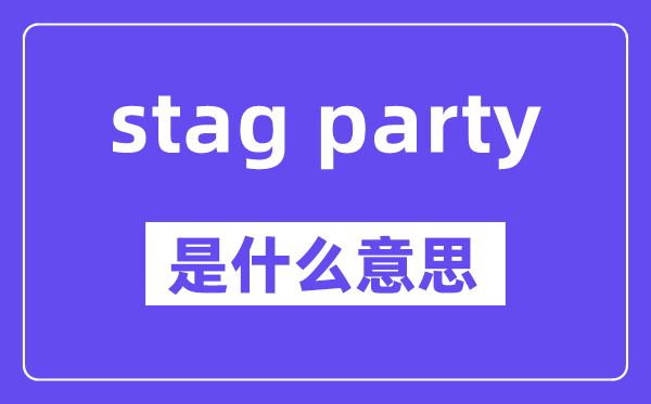 stag party是什么意思,stag party怎么读,中文翻译是什么