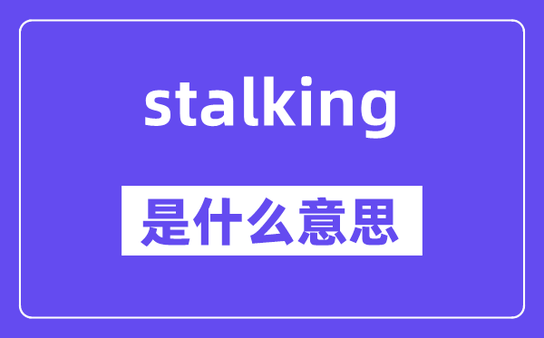 stalking是什么意思,stalking怎么读,中文翻译是什么