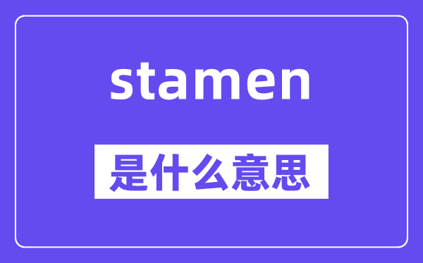 stamen是什么意思,stamen怎么读,中文翻译是什么