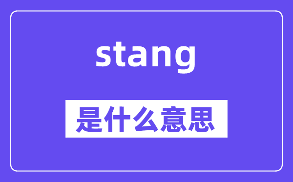 stang是什么意思,stang怎么读,中文翻译是什么