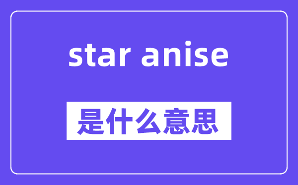 star anise是什么意思,中文翻译是什么