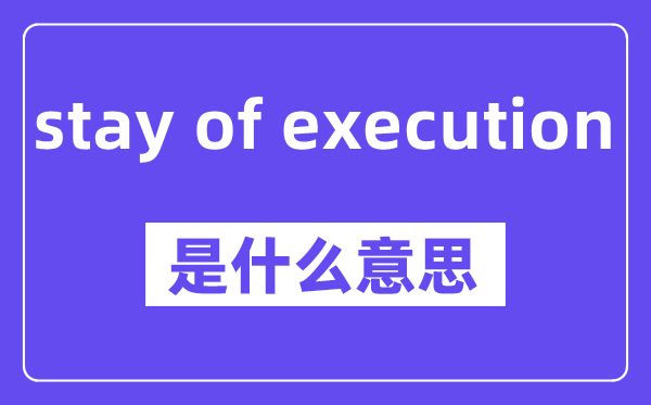 stay of execution是什么意思,中文翻译是什么