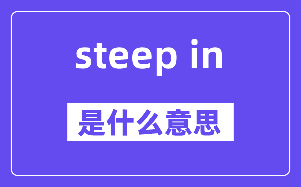 steep in是什么意思,中文翻译是什么