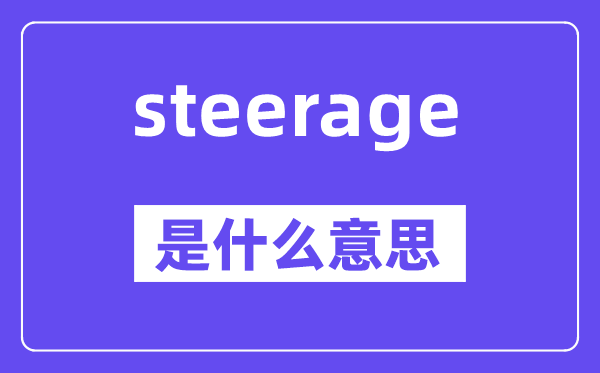 steerage是什么意思,steerage怎么读,中文翻译是什么