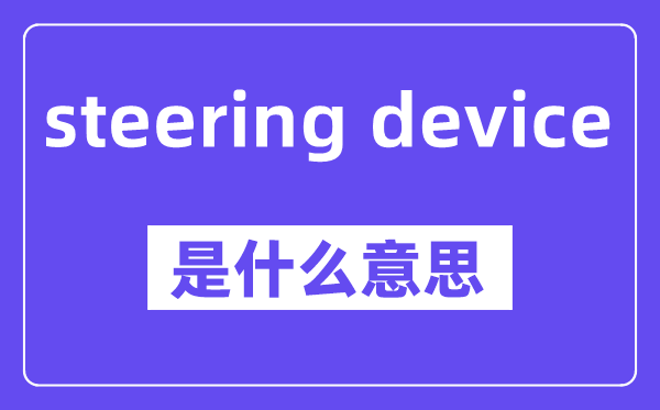 steering device是什么意思,中文翻译是什么