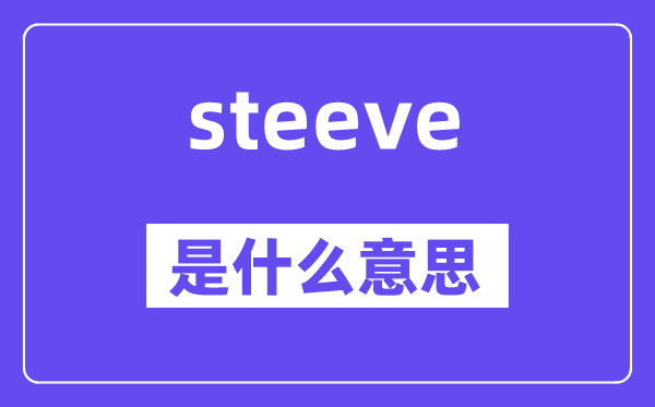 steeve是什么意思,steeve怎么读,中文翻译是什么