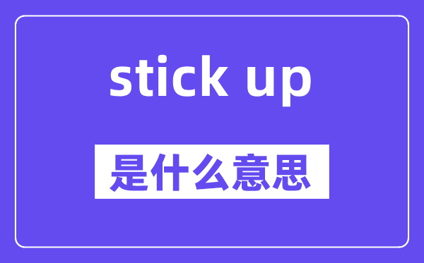 stick up是什么意思,中文翻译是什么