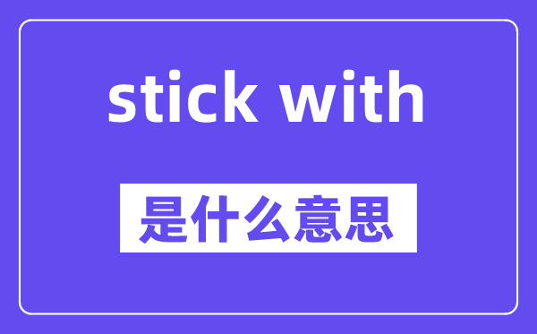 stick with和stick to的区别,中文翻译是什么