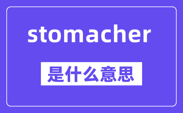 stomacher是什么意思,中文翻译是什么