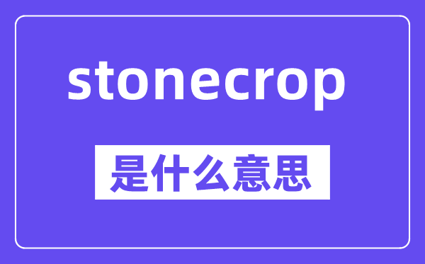stonecrop是什么意思,中文翻译是什么