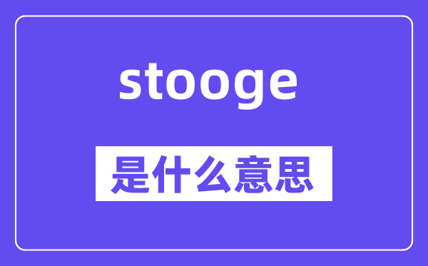 stooge是什么意思,stooge怎么读,中文翻译是什么