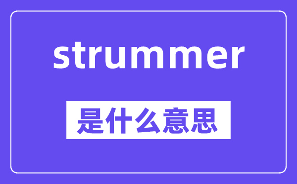strummer是什么意思,strummer怎么读,中文翻译是什么