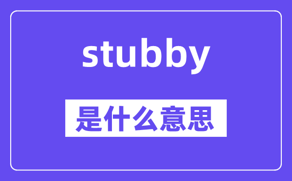 stubby是什么意思,中文翻译是什么