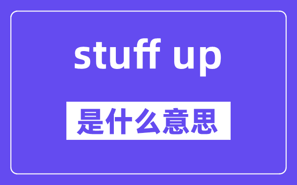 stuff up是什么意思,中文翻译是什么
