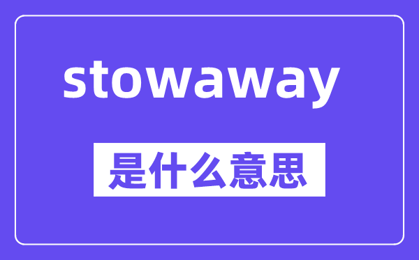 stowaway是什么意思,中文翻译是什么
