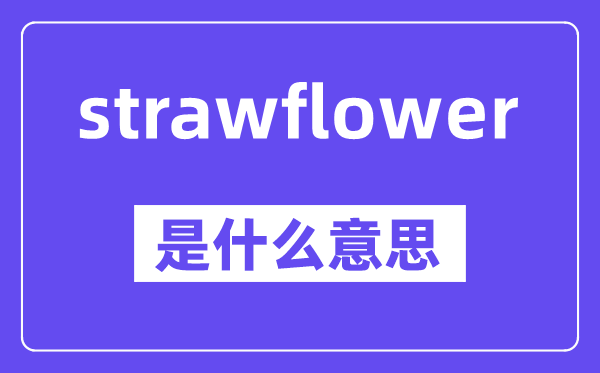 strawflower是什么意思,中文翻译是什么
