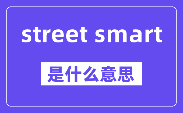 street smart是什么意思,中文翻译是什么