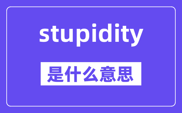 stupidity是什么意思,stupidity怎么读,中文翻译是什么