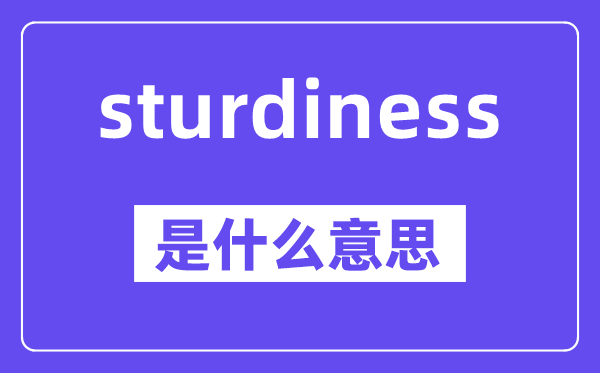 sturdiness是什么意思,中文翻译是什么