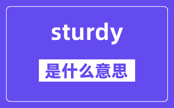 sturdy是什么意思,sturdy怎么读,中文翻译是什么