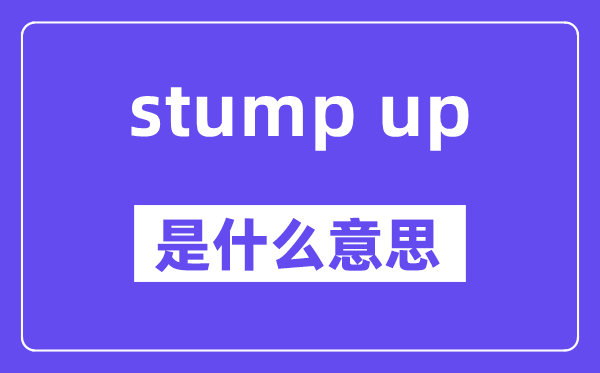 stump up是什么意思,中文翻译是什么