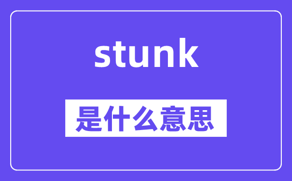 stunk是什么意思,stunk怎么读,中文翻译是什么