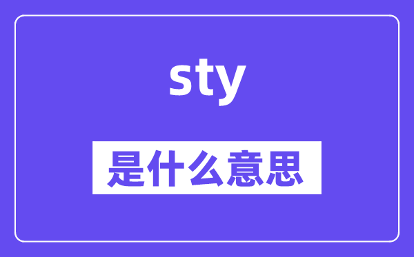 sty是什么意思,sty怎么读,中文翻译是什么
