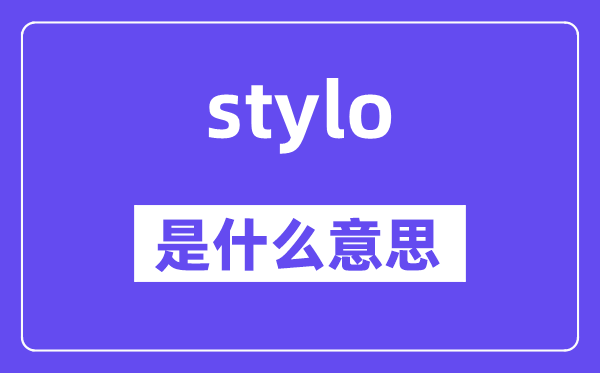 stylo是什么意思,stylo怎么读,中文翻译是什么