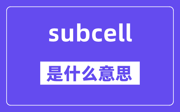 subcell是什么意思,subcell怎么读,中文翻译是什么