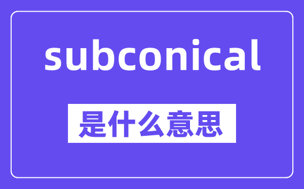 subconical是什么意思,中文翻译是什么
