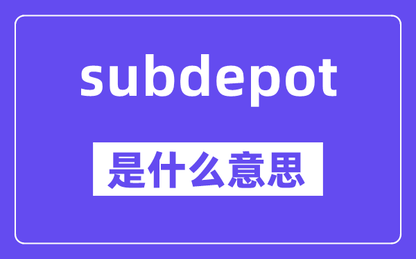 subdepot是什么意思,中文翻译是什么