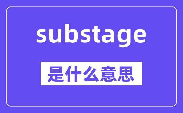 substage是什么意思,substage怎么读,中文翻译是什么