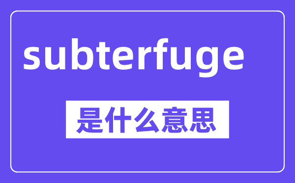 subterfuge是什么意思,中文翻译是什么