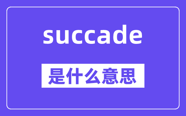 succade是什么意思,succade怎么读,中文翻译是什么