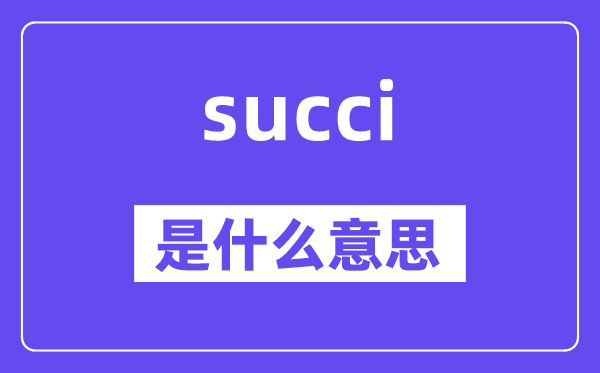 succi是什么意思,succi怎么读,中文翻译是什么