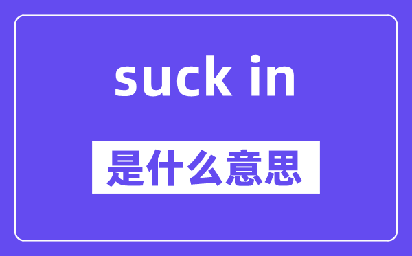 suck in是什么意思,中文翻译是什么