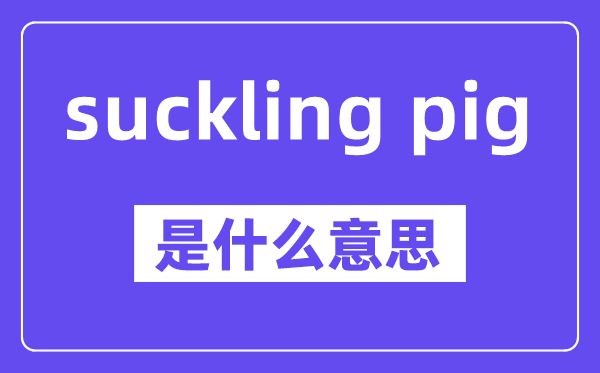 suckling pig是什么意思,中文翻译是什么