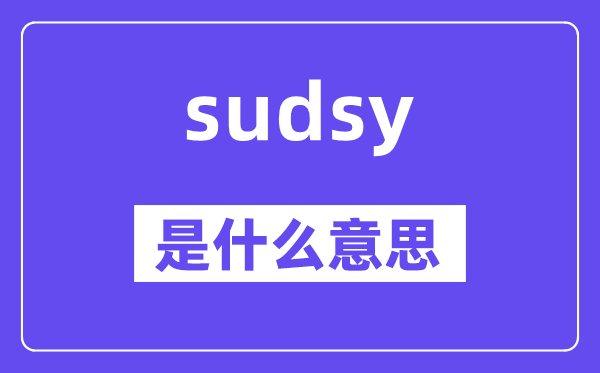 sudsy是什么意思,sudsy怎么读,中文翻译是什么