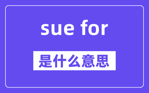 sue for是什么意思,中文翻译是什么