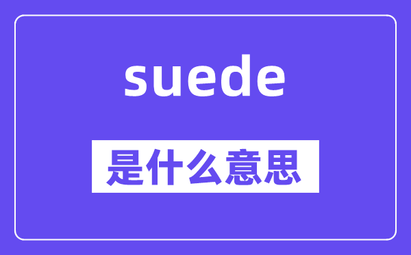 suede是什么意思,suede怎么读,中文翻译是什么