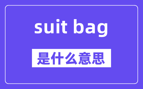suit bag是什么意思,中文翻译是什么