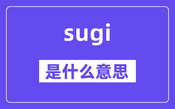 sugi是什么意思,sugi怎么读,中文翻译是什么