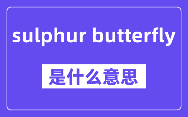 sulphur butterfly是什么意思,中文翻译是什么