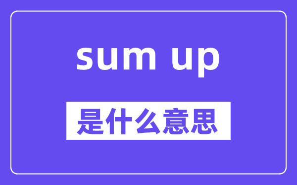 sum up是什么意思,中文翻译是什么