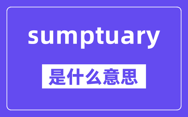 sumptuary是什么意思,中文翻译是什么