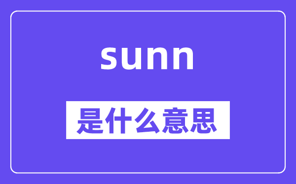 sunn是什么意思,sunn怎么读,中文翻译是什么