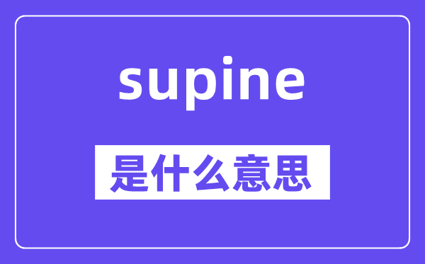 supine是什么意思,supine怎么读,中文翻译是什么