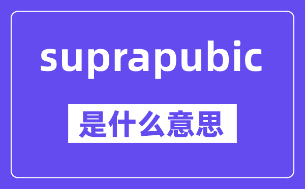 suprapubic是什么意思,中文翻译是什么