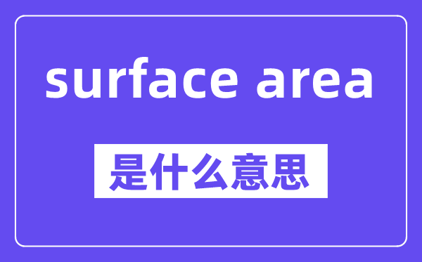 surface area是什么意思,中文翻译是什么