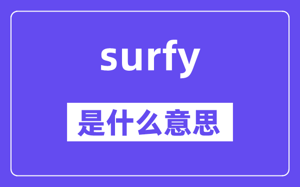 surfy是什么意思,surfy怎么读,中文翻译是什么